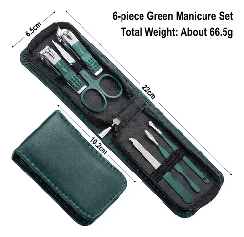 Set De Manicura Con Cortaúñas Y Tijera Verde