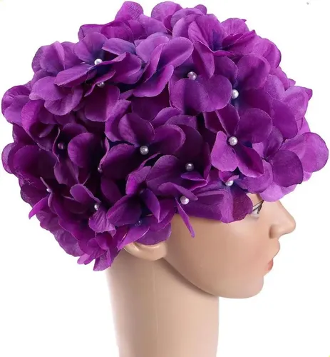 Gorro De Baño Retro Con Estampado Floral