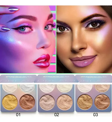 Iluminador Facial En Polvo Brillante Paleta De Maquiagem