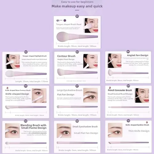 /set 10 Brochas Maquillaje Suave Pincel Delineador