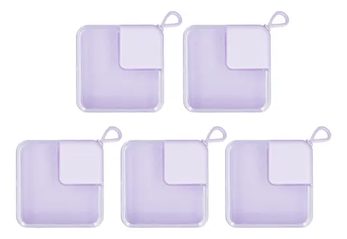 J Estuche Powder Puff, 5 Unidades, Transparente, Almacena