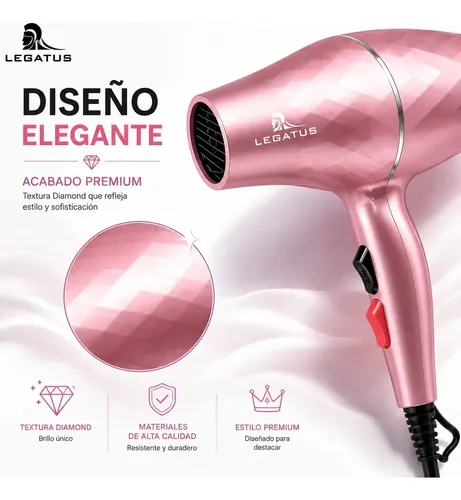 Secador De Cabello 800w Aires Frío Caliente Compacto Potente Violeta