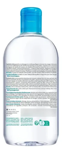 Agua Micelar Bioderma Hydrabio H2o 500ml Para Piel Deshidrat