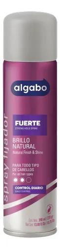 Spray Fijador Algabo Brillo Natural Fuerte 390 Ml