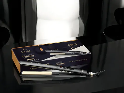 Planchita Gama Elegance Led Gold Color Negro