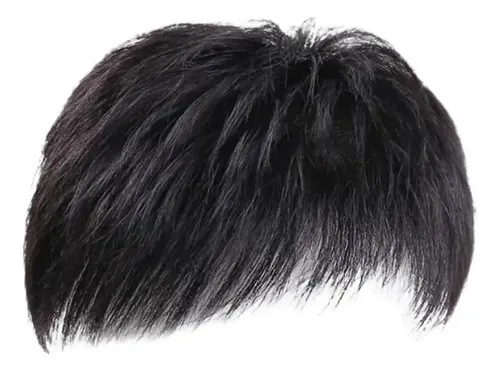 Peluca Corta Lisa Con Flequillo Para Hombre