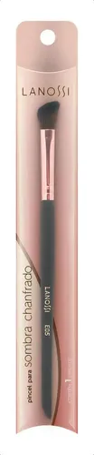 Brocha de Maquillaje Lanossi para Blush, en Rosa Metalizado y Negro
