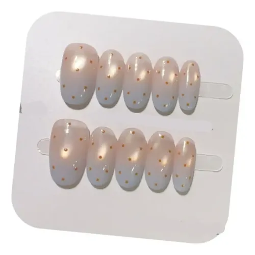 Alta Calidad Parche De Uñas Ponible De Lunares Naranja