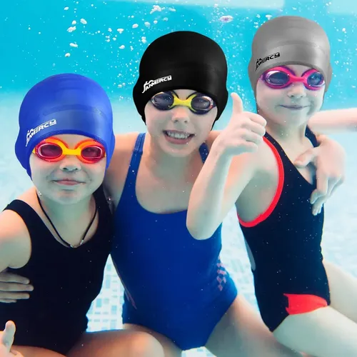 3 Gorros De Baño Para Niños Con Bolsillo 3d En La Oreja…