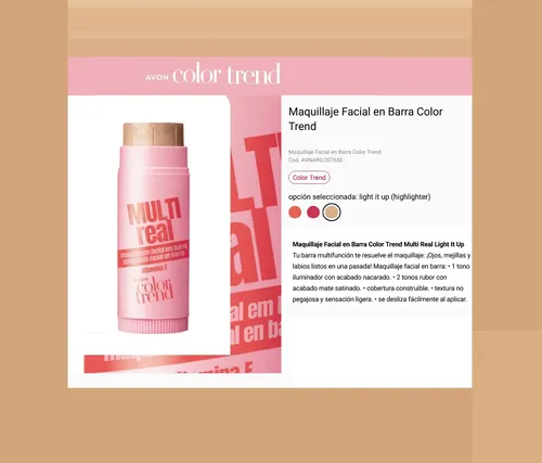 Maquillaje Facial En Barra Multifuncion Color Trend Avon