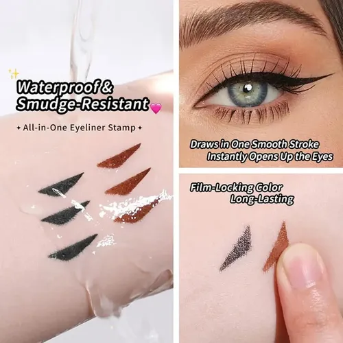 Sello De Eyeliner Plegable Reatiful 2pcs Negro Resistente Negro