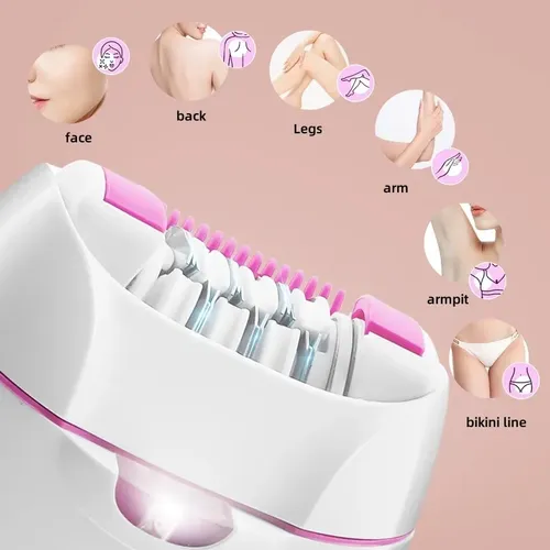 Depiladora Eléctrica Recargable Hatteker Mujer Pink