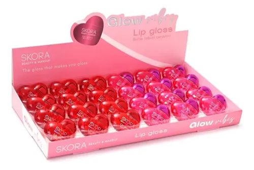 Lip Gloss Brillo Labial Corazon Tono Rojo Y Rosa Glow Vibes