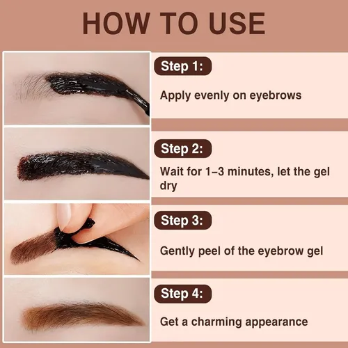 Y~ 2 Geles Para Cejas De Color Marrón Oscuro, Fáciles De ~/s