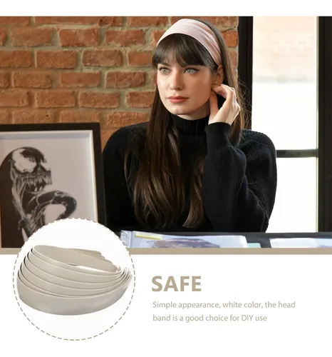 12 Bandas Para Cabello Diy Para Niñas Y Mujeres, Sin Diseño Beige