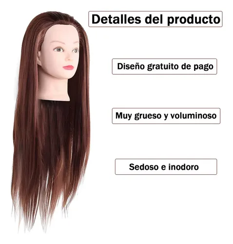 Km Cabeza De Maniquí De Entrenamiento De Peluquería 26 -. Marrón Oscuro