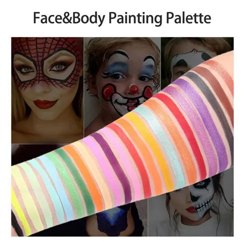 Set De Paletas Faciales De Acuarela Y Pintura De Maquillaje