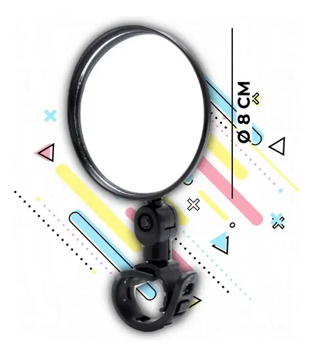 Espejo Retrovisor Bicicleta Zoom Aumento Abrazadera 8cm