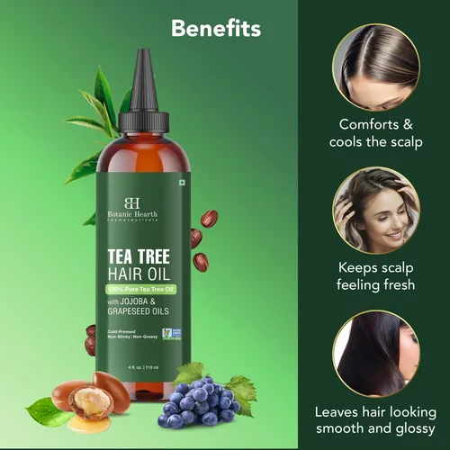 Aceite Capilar Botanic Hearth Tea Tree Con Jojoba Y Semillas