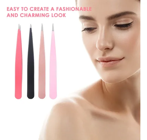 Pinzas Para Cejas De Acero Inoxidable, 4 Unidades, Puntiagud