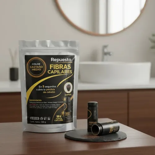 Repuesto Fibras Capilares Beauty Choice Castaño Medio 100g Racarga