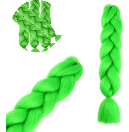 Kanekalon Extension Pelo Termico Trenza Africana 60cm Lfme Verde Fluo A26