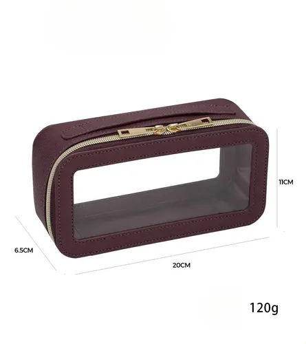 Set De Brochas De Maquillaje Color Rojo Vino Bolsa Mzgj