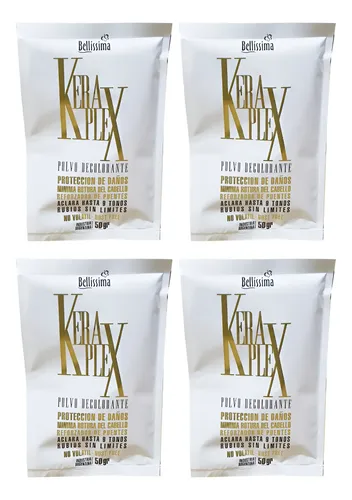 Kit X 4 Sobres Polvo Decolorante Keraplex 50 Gr Bellissima