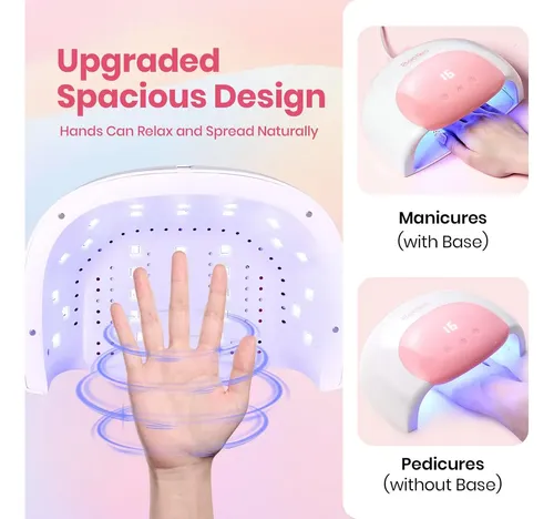 Lámpara Uv Led Blanca Para Uñas Con Temporizador Y Sensor