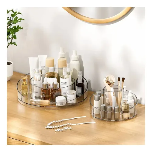 Soporte Organizador Giratorio Maquillaje Crema 360 Acrílico Transparente