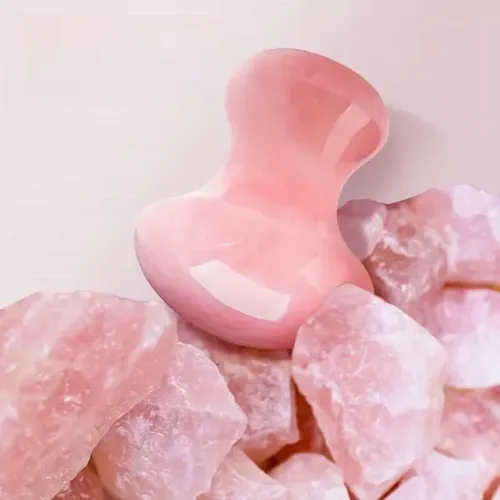 Herramienta Gua Sha En Forma De Hongo De Cuarzo Rosa Natural