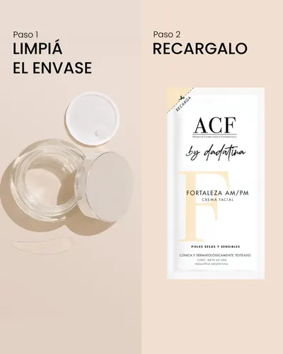 Kit Skincare Fortaleza Crema + Recarga + Neceser Acf By Dada