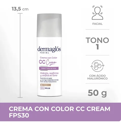 Dermaglos Facial Ultra Cc Cream Tono 1 X 50 Gr Tono 1