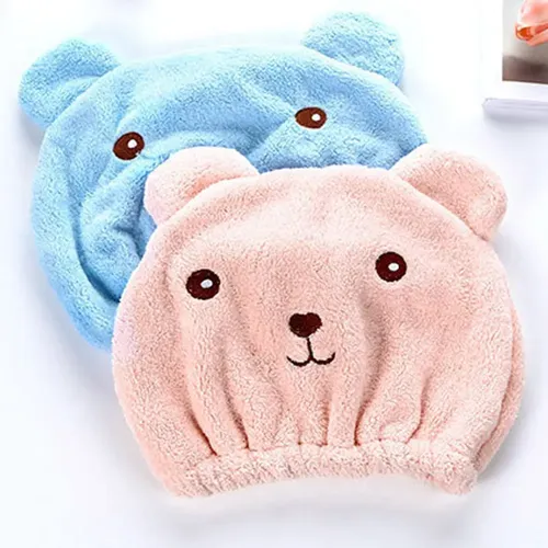Gorro De Baño Con Dibujos Animados, Diadema Superabsorbente