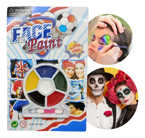 Kit Maquillaje Pinturas Cara Fantasía Halloween No Toxico