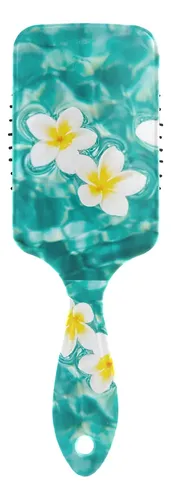 Cepillo Para El Cabello Con Flor De Plumeria Y Peine