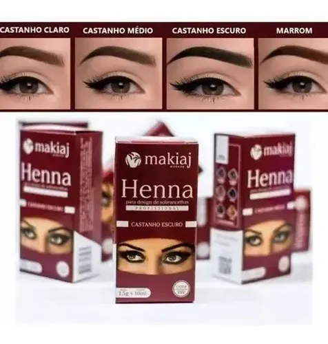 Henna Perfilador De Cejas Tinte Makiaj Brasil Tonos Color Marrón
