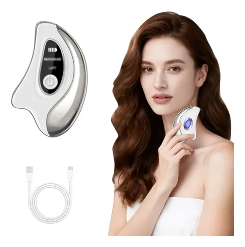 Masajeador Rostro Gua Sha Electrico 2 Modos Calor Vibracion