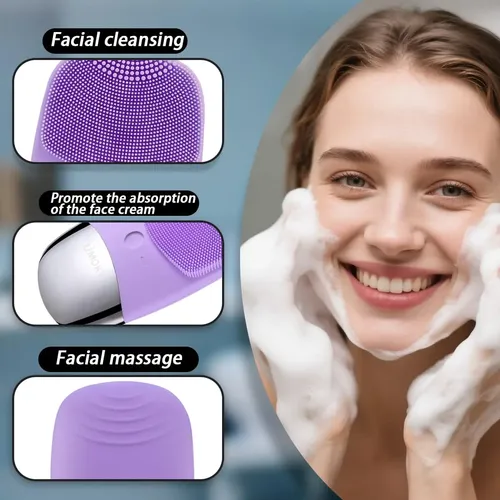 Cepillo Facial Eléctrico 3 En 1 Masajeador Vibratorio Ipx7