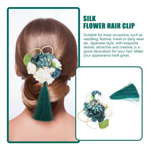 Pinza De Pelo Con Flor De Seda Falsa Estilo Japonés