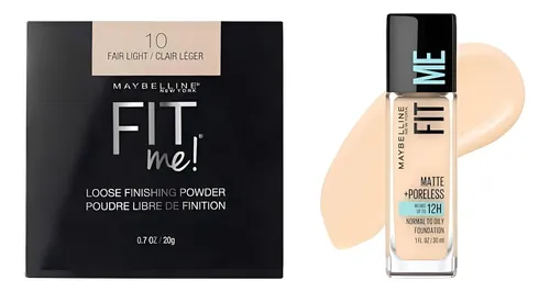 Paquete Polvo Suelto Fijador Y Base Maybelline Fit Me
