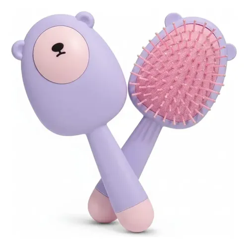 Cepillo Peine Oso Kawaii Para Cabello Desenredante Con Mango