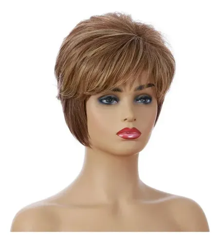 Peluca De Pelo Corto Con Degradado Para Mujer