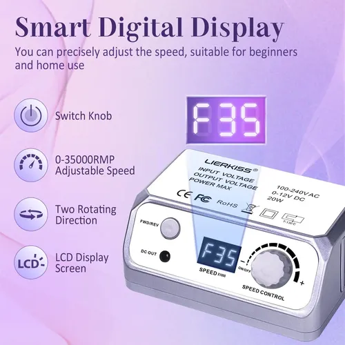 Torno Para Uñas Lierkiss 35000rpm Lima Eléctrica Para Uñas C