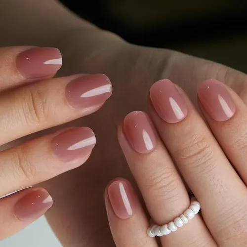 Uñas De Gel Curvlife Apressadas Oval Con Diseño Honey