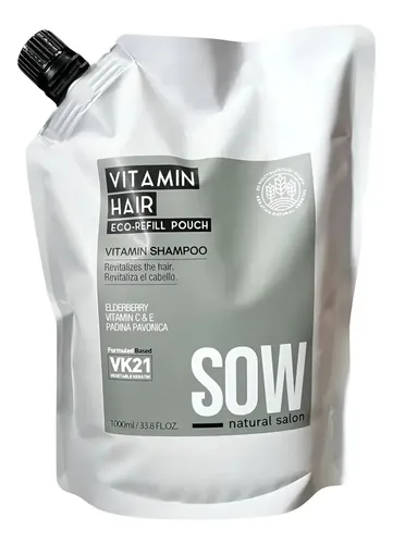 Refill Shampoo Sin Parabeno Sow Vitamin Hair 1000ml 3c