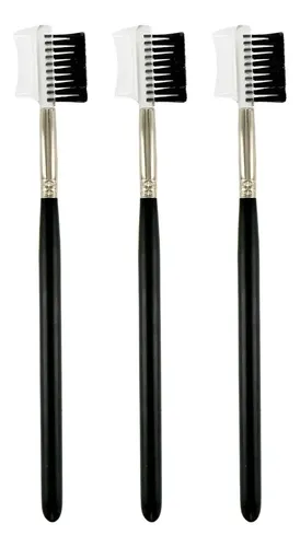 Kit 3 Cepillos Peines Dobles Para Cejas Y Pestañas