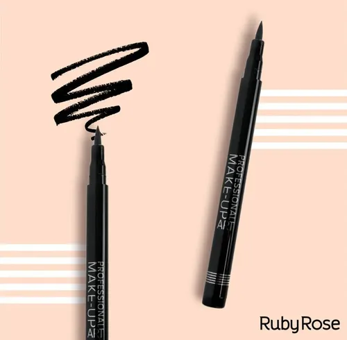 Delineador fibra Ruby Rose HB090 color negro