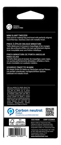 Pinzas De Depilar Tweezerman Pequeña Inclinada Para Cejas