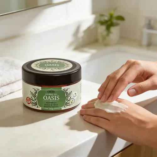 Crema Humecto Nutritiva Aloe Vera Y Aceite De Oliva Hierbas del Oasis